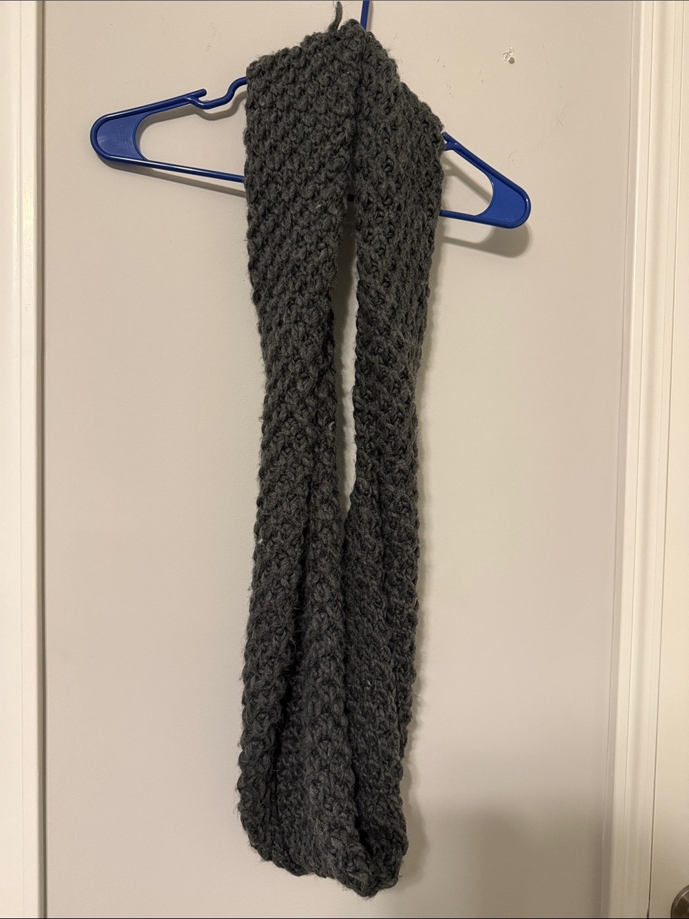Handmade Chunky Knit Infinity Scarf - Charcoal Gray